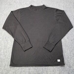 PolarMAX Men's Mock Neck Thermal Base Layer Shirt Black M Medium Made in USA